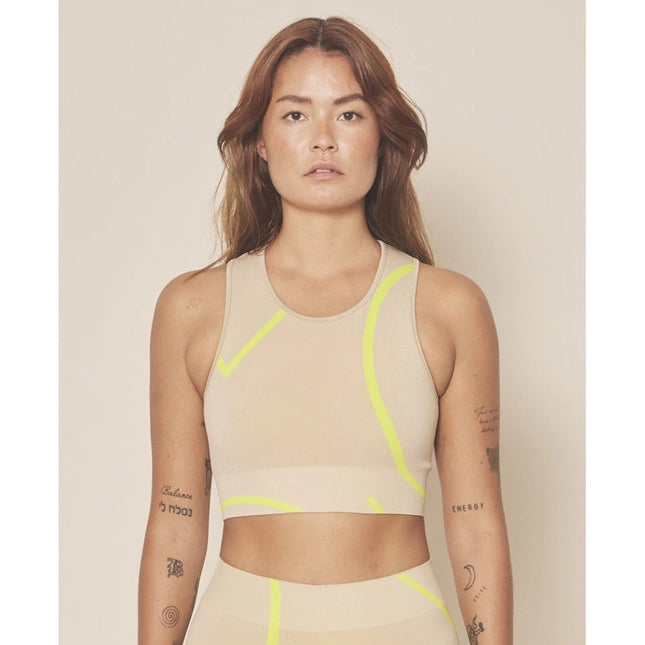 Loud Logo Crop Top - Silver Moon / Cyber Lime