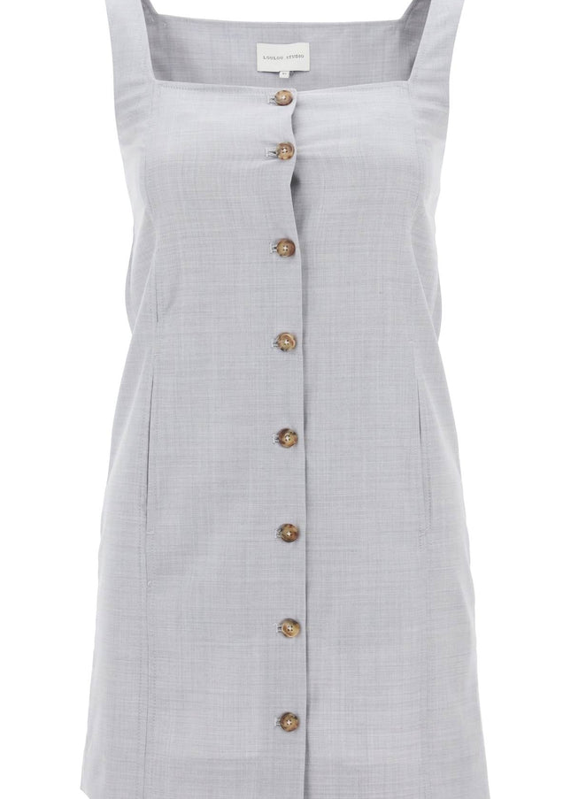 Loulou Studio buttoned pinafore dress