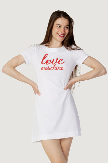 Love Moschino White Cotton Dress