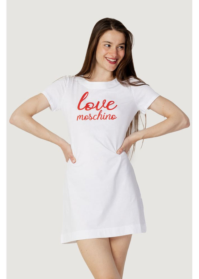 Love Moschino White Cotton Dress