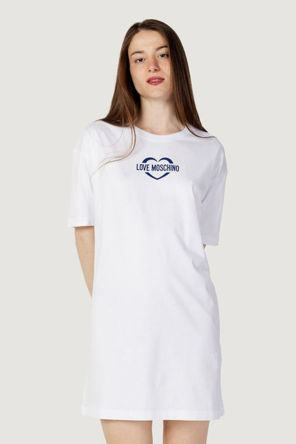 Love Moschino White Cotton Dress