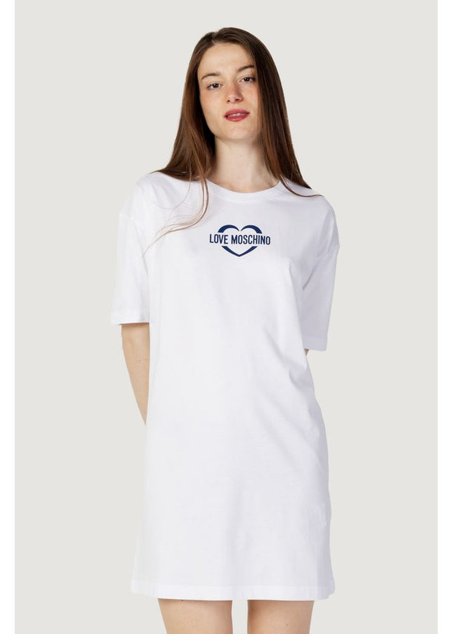 Love Moschino White Cotton Dress