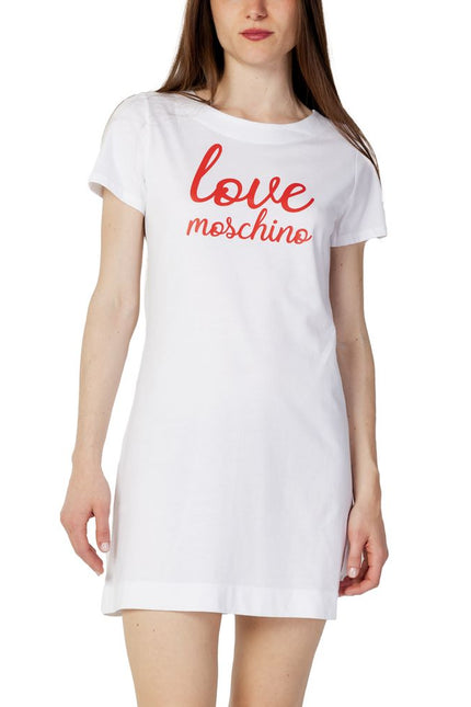 Love Moschino White Cotton Dress