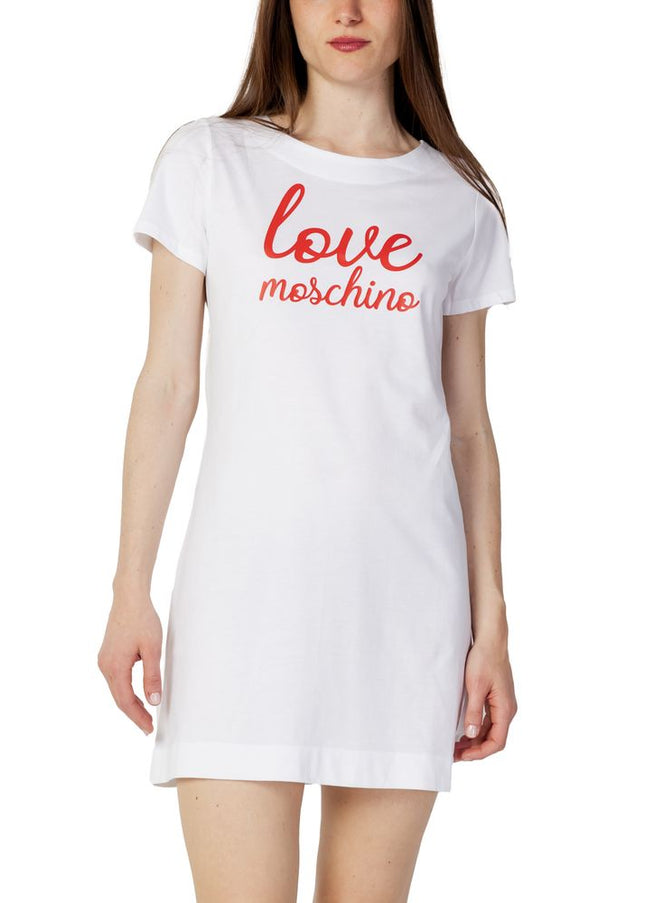 Love Moschino White Cotton Dress