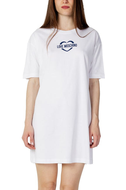 Love Moschino White Cotton Dress