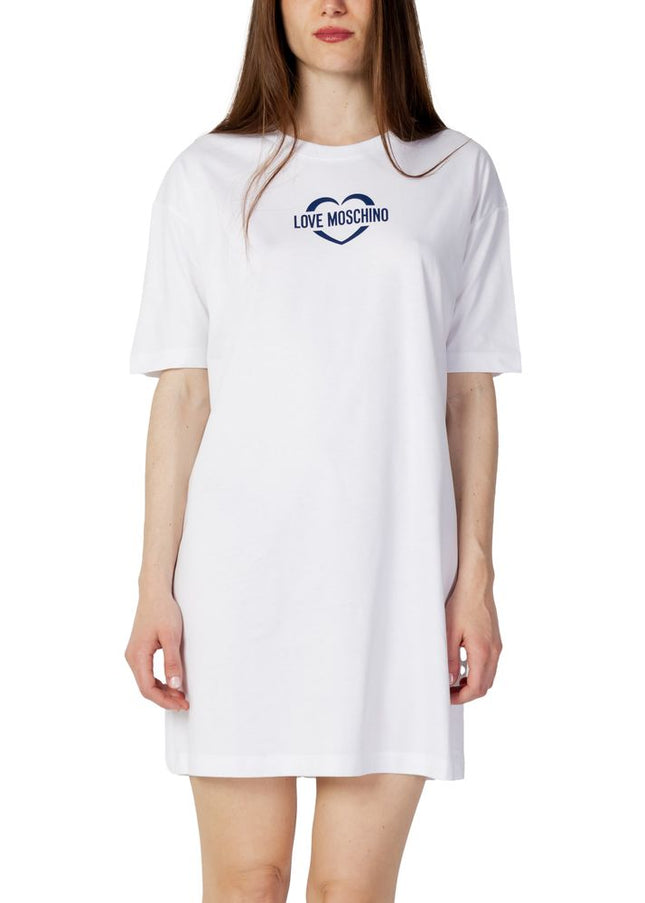 Love Moschino White Cotton Dress