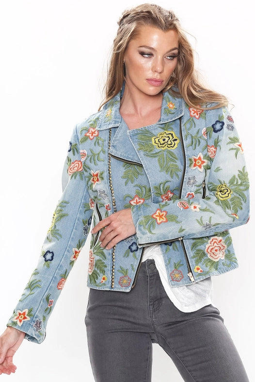 Lucinda Embroidered Denim Jacket