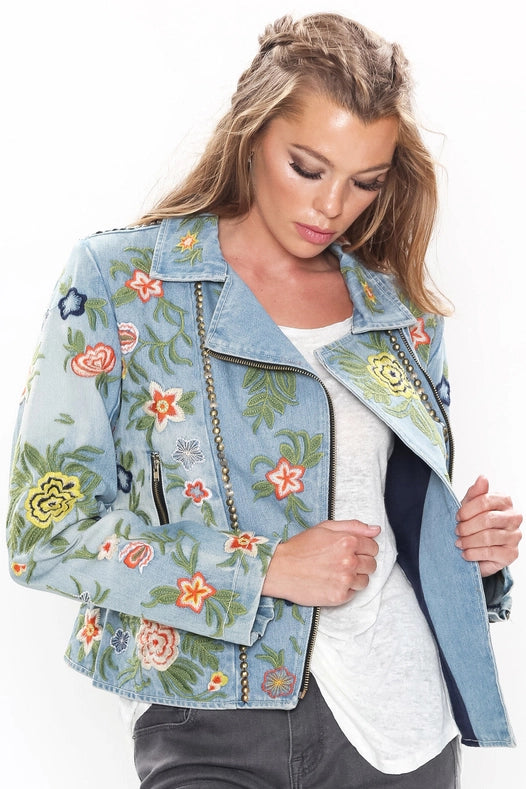 Lucinda Embroidered Denim Jacket