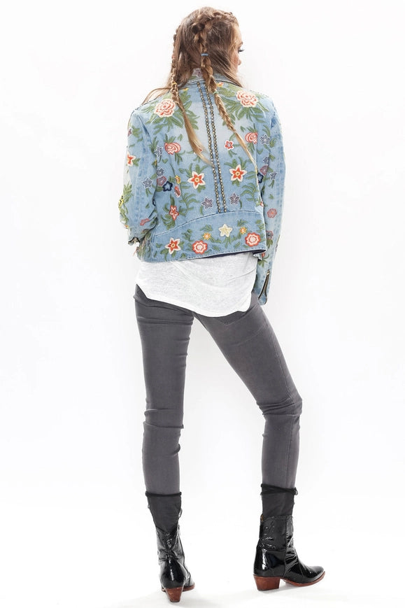 Lucinda Embroidered Denim Jacket-Jacket-Aratta-Urbanheer