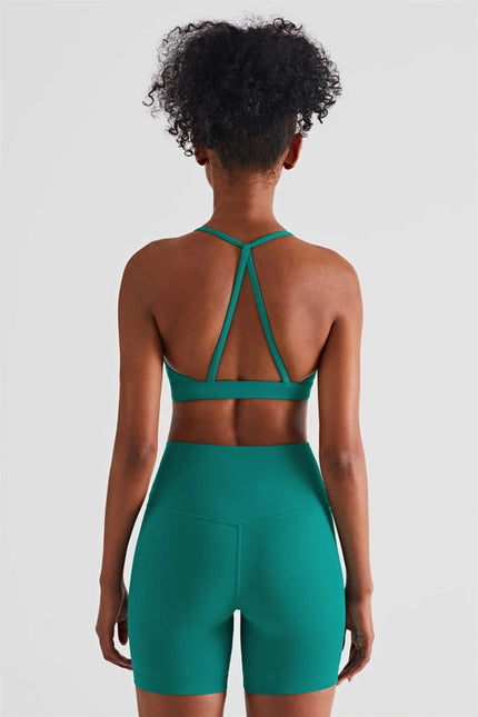 Luna Triangle-Back Sports Bra Emerald