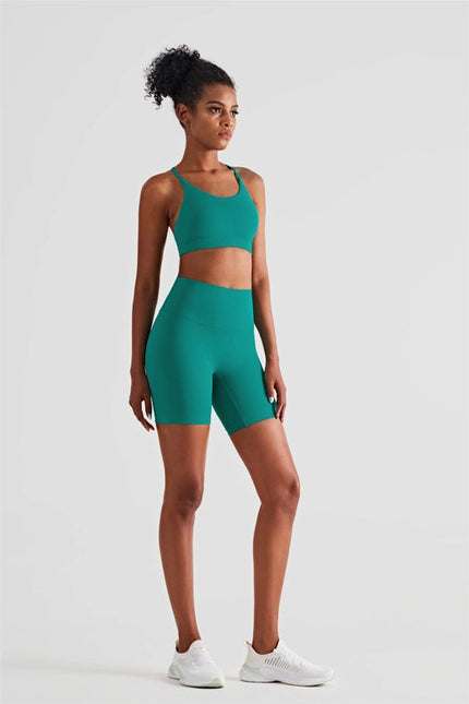 Luna Triangle-Back Sports Bra Emerald