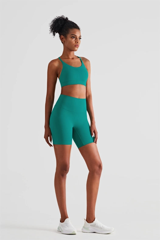 Luna Triangle-Back Sports Bra Emerald