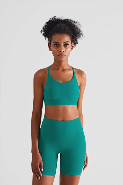 Luna Triangle-Back Sports Bra Emerald