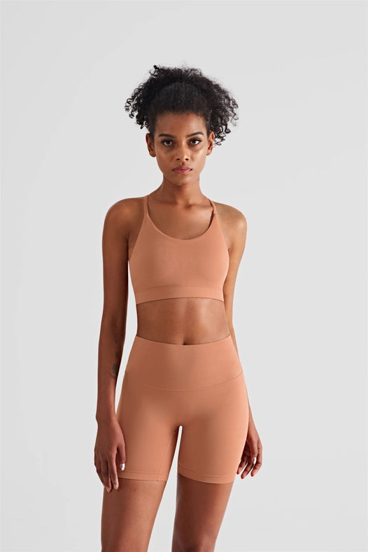 Luna Triangle-Back Sports Bra Terracotta