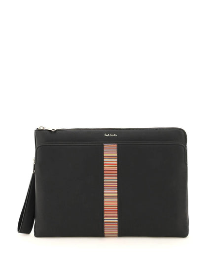 Paul Smith signture stripe leather pouch