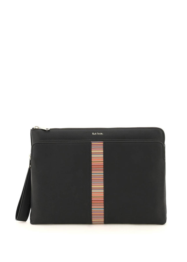 Paul Smith signture stripe leather pouch