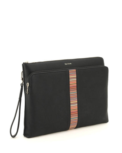 Paul Smith signture stripe leather pouch