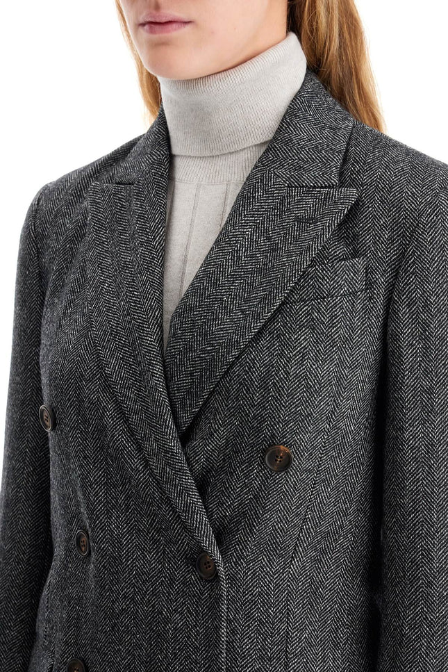 Brunello Cucinelli "chevron wool carded techno jacket"