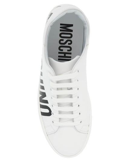 Moschino leather sneakers with logo print