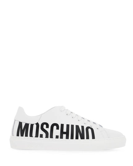 Moschino leather sneakers with logo print