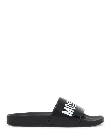 Moschino rubber slides with logo branding