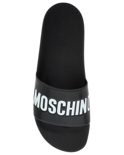 Moschino rubber slides with logo branding