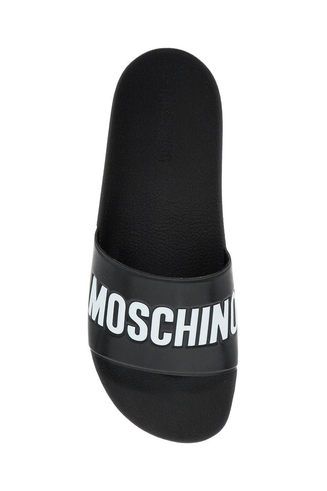 Moschino rubber slides with logo branding