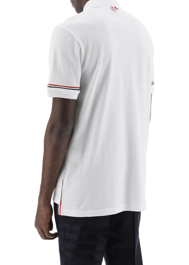 Thom Browne Tricolor Intarsia Polo Shirt White-THOM BROWNE-Urbanheer