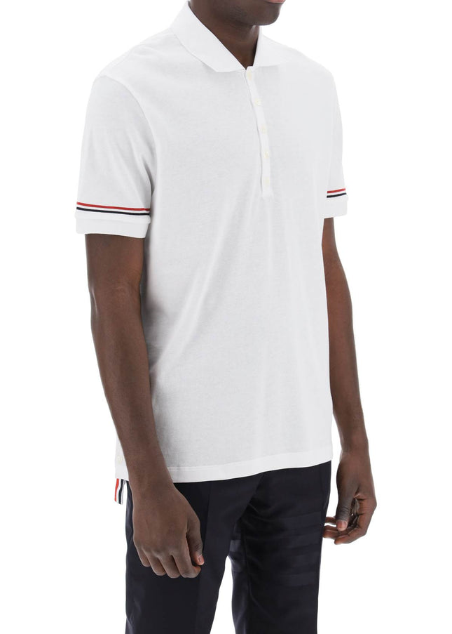 Thom Browne Tricolor Intarsia Polo Shirt White-THOM BROWNE-Urbanheer