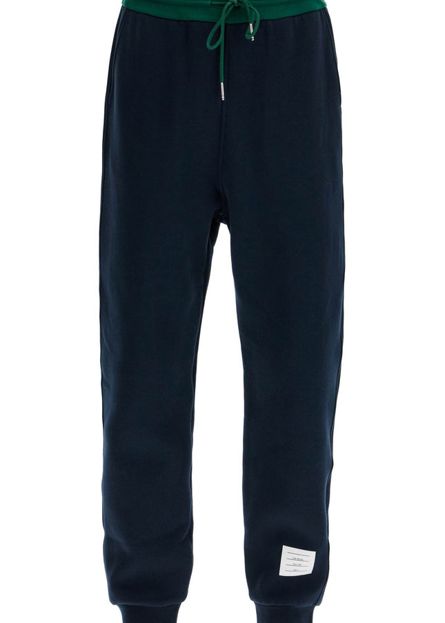 Thom Browne color block fleece joggers for men