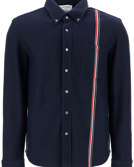 Thom Browne "button-down overshirt in knit with tricolor