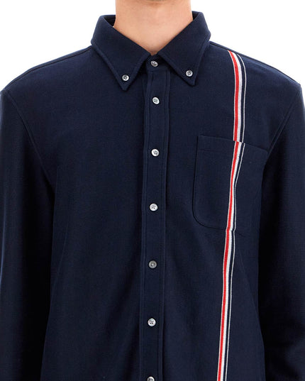 Thom Browne "button-down overshirt in knit with tricolor