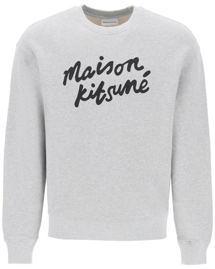 Maison Kitsune Crewneck Sweatshirt With Logo Grey-Sweatshirt-MAISON KITSUNE-S-Urbanheer