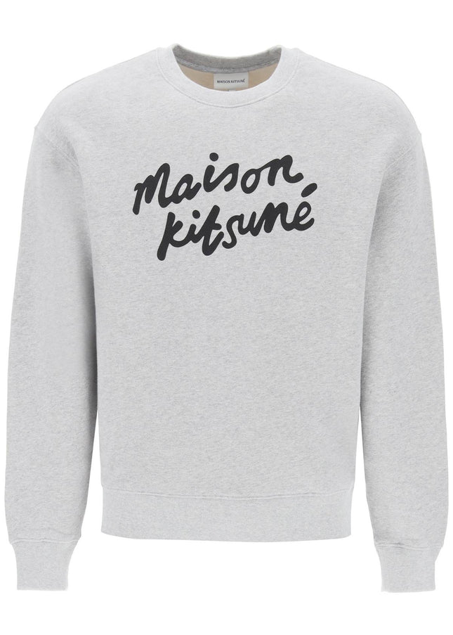 Maison Kitsune Crewneck Sweatshirt With Logo Grey-Sweatshirt-MAISON KITSUNE-S-Urbanheer