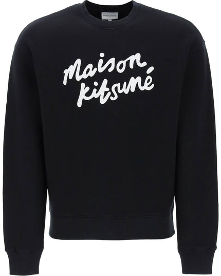 Maison Kitsune Crewneck Sweatshirt With Logo Black-Sweatshirt-MAISON KITSUNE-S-Urbanheer