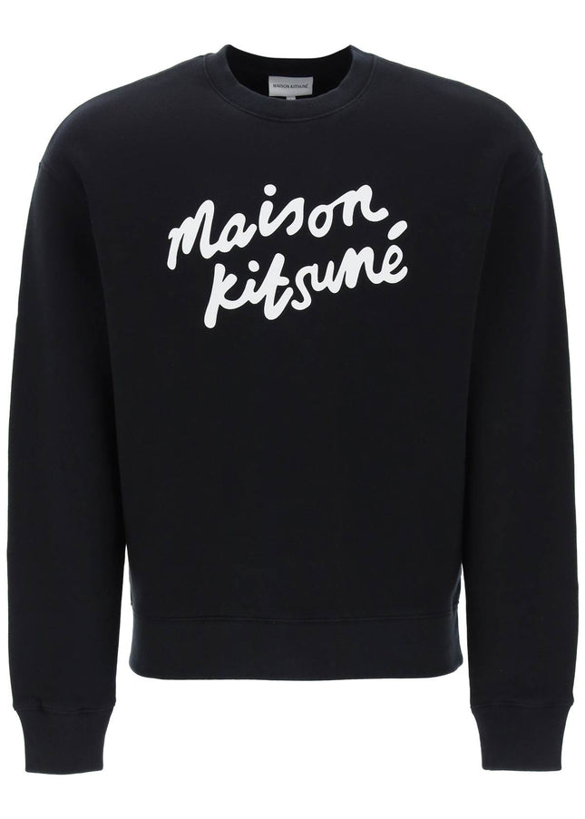 Maison Kitsune Crewneck Sweatshirt With Logo Black-Sweatshirt-MAISON KITSUNE-S-Urbanheer