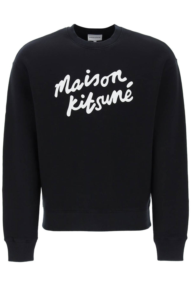 Maison Kitsune Crewneck Sweatshirt With Logo Black-Sweatshirt-MAISON KITSUNE-S-Urbanheer