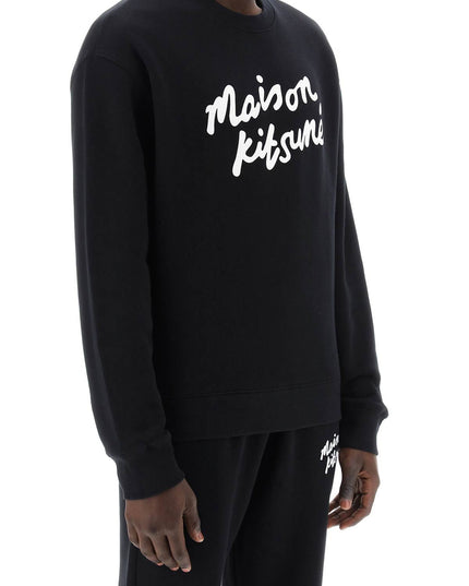 Maison Kitsune Crewneck Sweatshirt With Logo Black-Sweatshirt-MAISON KITSUNE-Urbanheer