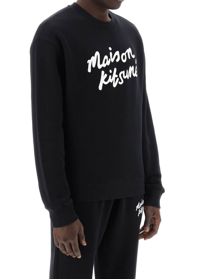 Maison Kitsune Crewneck Sweatshirt With Logo Black-Sweatshirt-MAISON KITSUNE-Urbanheer