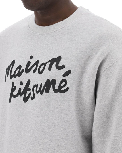 Maison Kitsune Crewneck Sweatshirt With Logo Grey-Sweatshirt-MAISON KITSUNE-Urbanheer