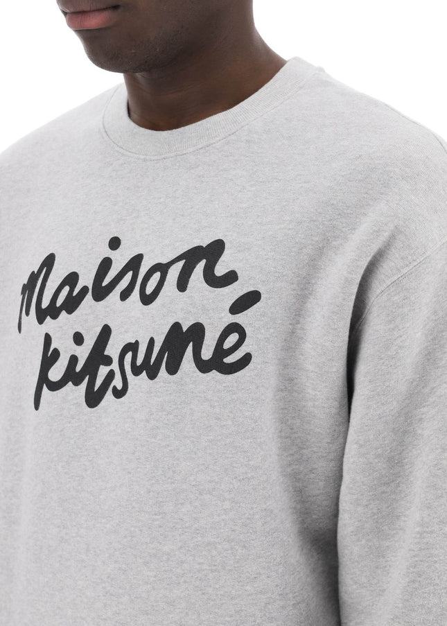 Maison Kitsune Crewneck Sweatshirt With Logo Grey-Sweatshirt-MAISON KITSUNE-Urbanheer