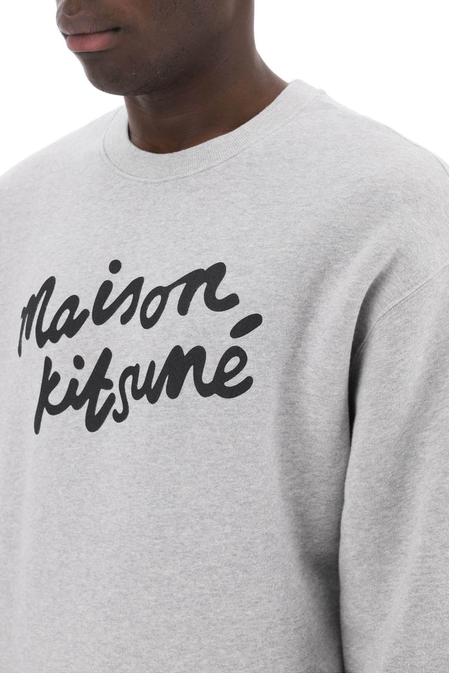 Maison Kitsune Crewneck Sweatshirt With Logo Grey-Sweatshirt-MAISON KITSUNE-Urbanheer