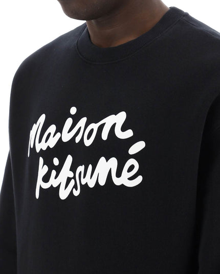 Maison Kitsune Crewneck Sweatshirt With Logo Black-Sweatshirt-MAISON KITSUNE-Urbanheer