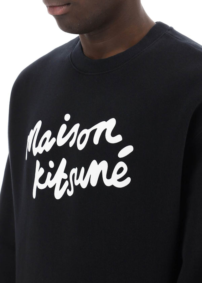 Maison Kitsune Crewneck Sweatshirt With Logo Black-Sweatshirt-MAISON KITSUNE-Urbanheer