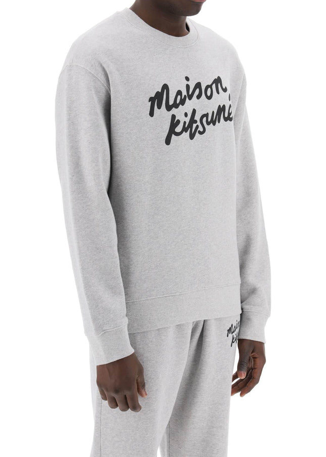 Maison Kitsune Crewneck Sweatshirt With Logo Grey-Sweatshirt-MAISON KITSUNE-Urbanheer