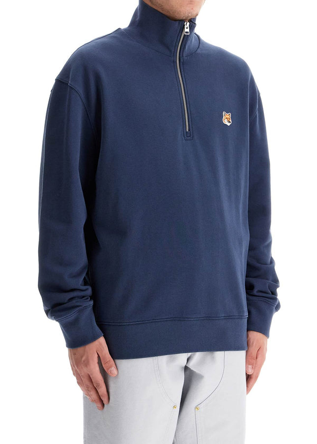 Maison Kitsune 'half-zip sweatshirt with fox head