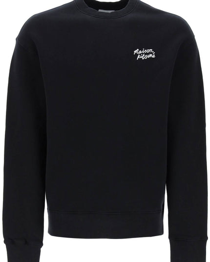 Maison Kitsune Crewneck Sweatshirt With Logo Lettering Black-Sweatshirt-MAISON KITSUNE-S-Urbanheer