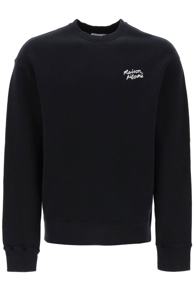 Maison Kitsune Crewneck Sweatshirt With Logo Lettering Black-Sweatshirt-MAISON KITSUNE-S-Urbanheer