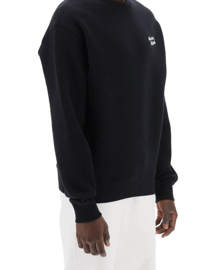 Maison Kitsune Crewneck Sweatshirt With Logo Lettering Black-Sweatshirt-MAISON KITSUNE-Urbanheer