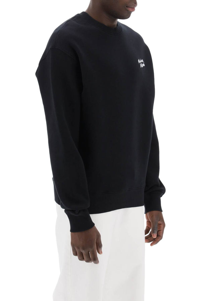 Maison Kitsune Crewneck Sweatshirt With Logo Lettering Black-Sweatshirt-MAISON KITSUNE-Urbanheer